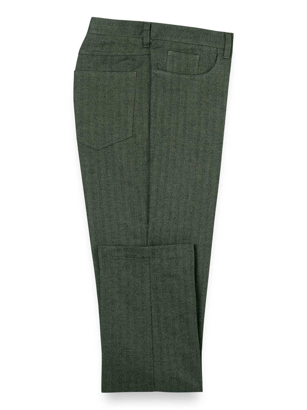 Paul Fredrick, Cotton Herringbone Five Pocket Pants | Clearance