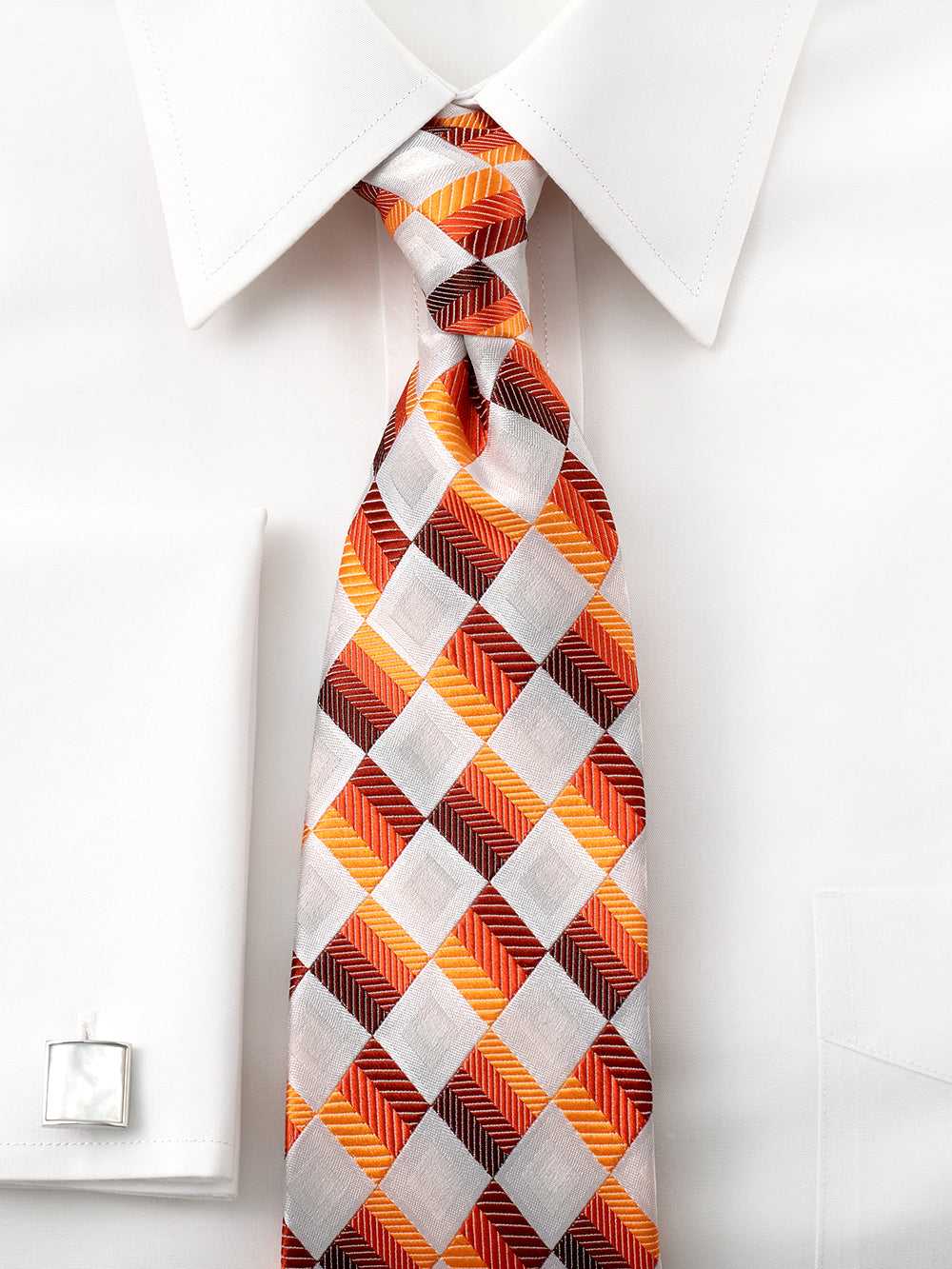 Paul Fredrick, Geometric Woven Silk Tie