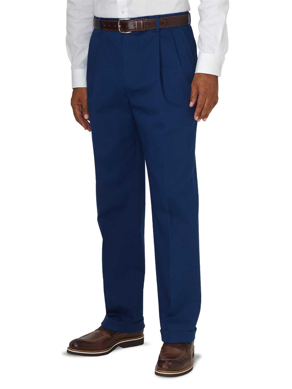 Paul Fredrick, Impeccable Cotton Chino Pleated Pants