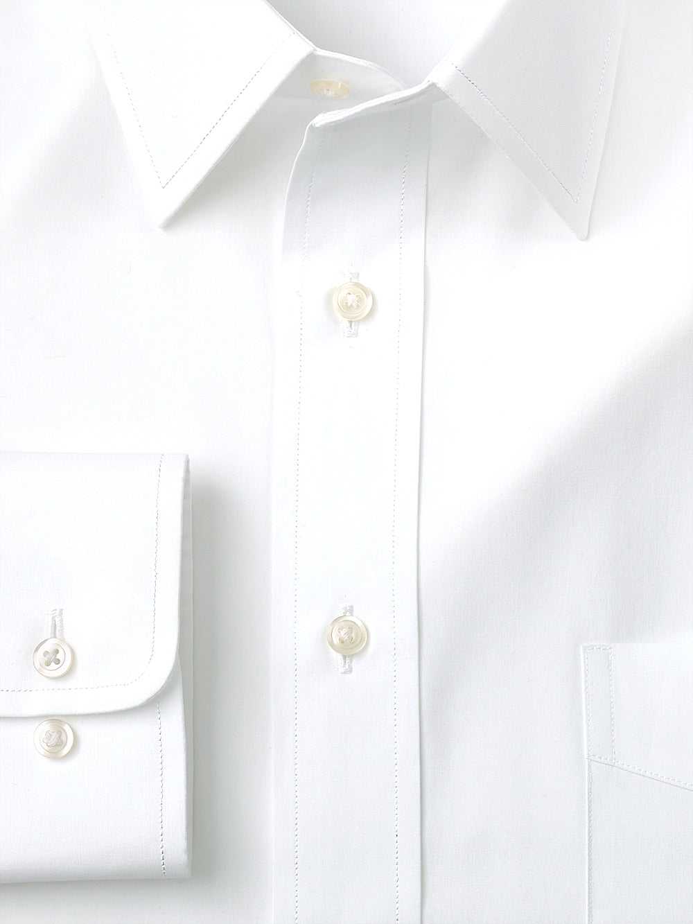 Paul Fredrick, Pure Cotton Broadcloth Solid Color Straight Collar Dress Shirt