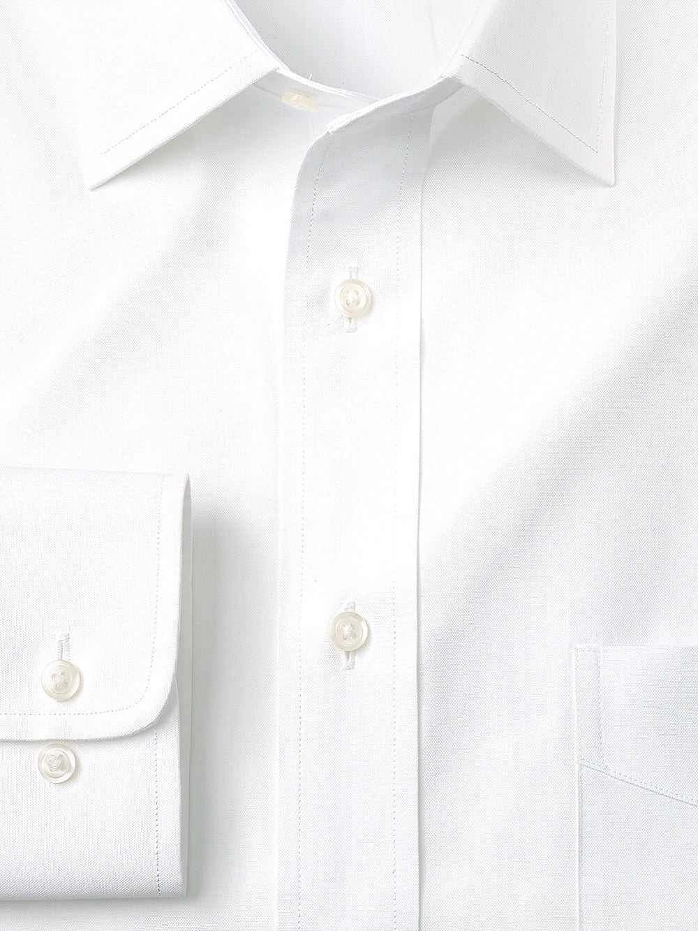Paul Fredrick, Pure Cotton Pinpoint Solid Color Spread Collar Dress Shirt | Clearance
