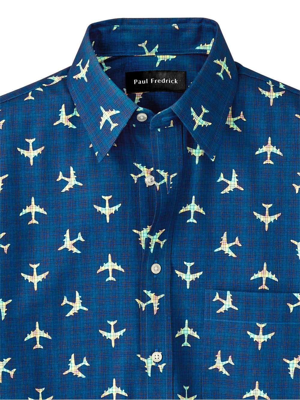Paul Fredrick, Slim Fit Cotton Plane Print Casual Shirt