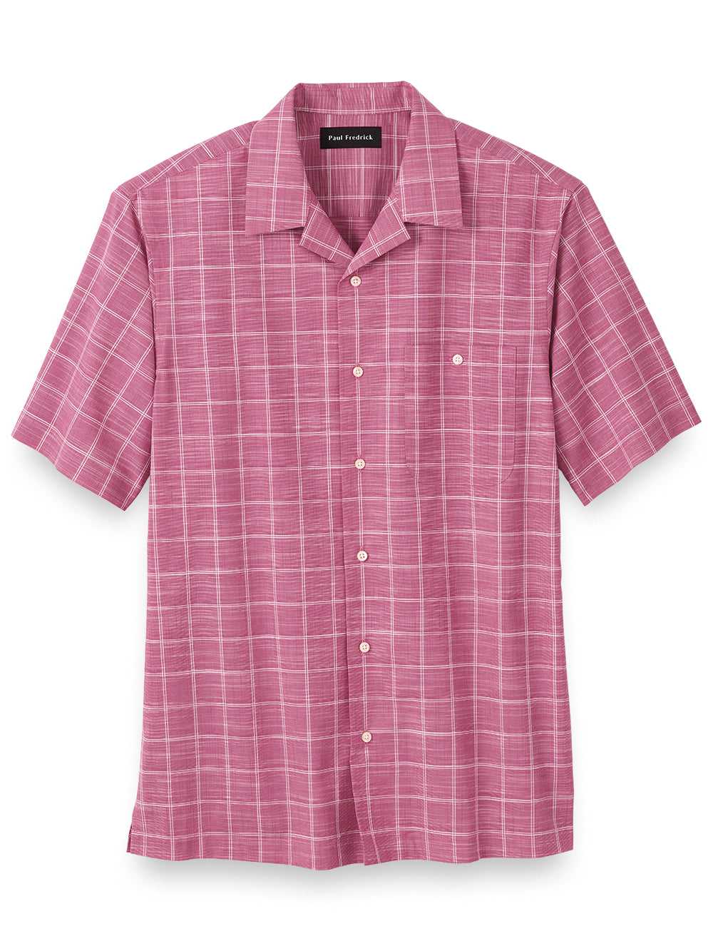 Paul Fredrick, Slim Fit Cotton Windowpane Casual Shirt