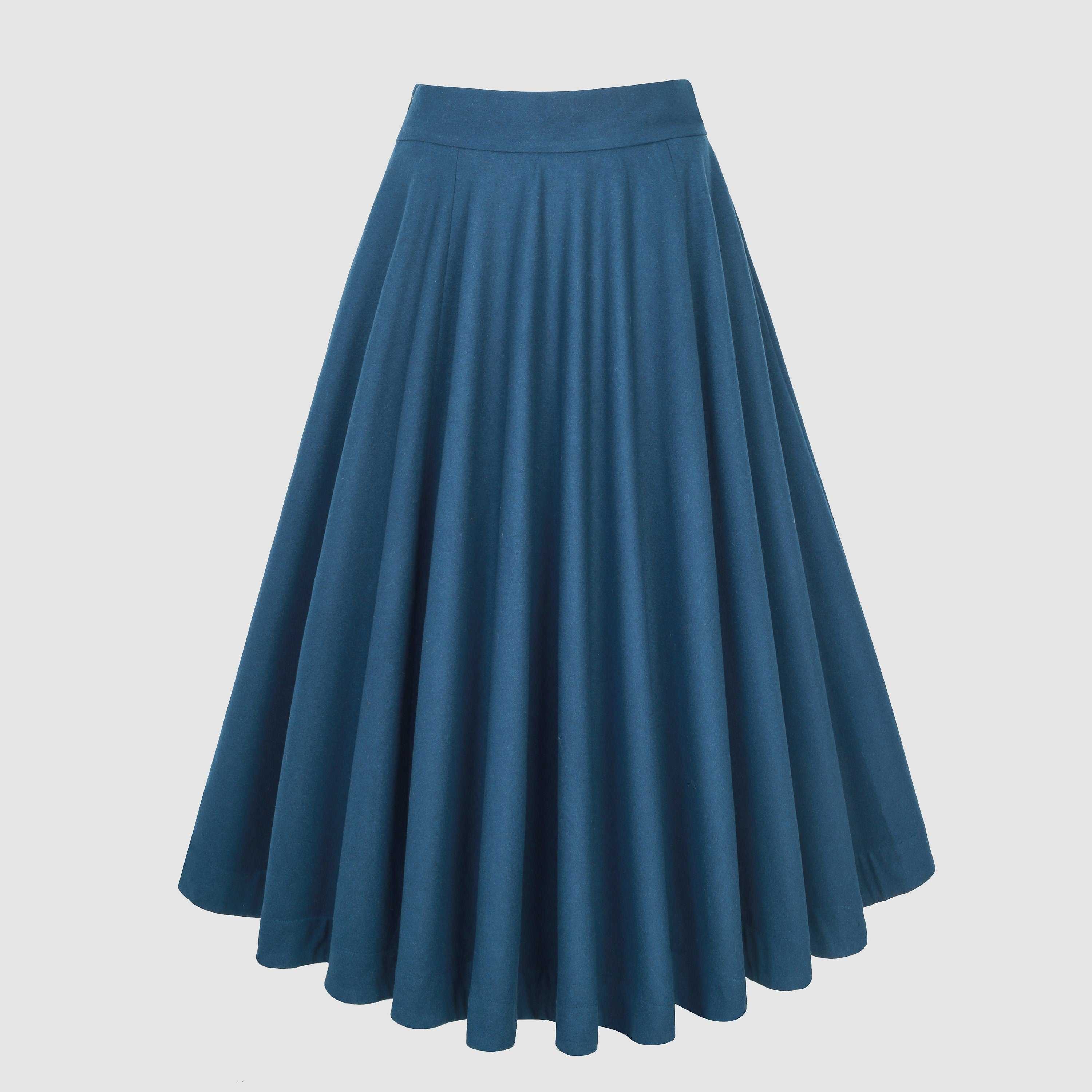Linennaive, the Great Perhaps 2 |  Maxi wool Skirt in Blue